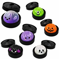 Jouet Squishy Personnalisé Halloween en Forme de Dumpling, Kawaii, Rempli de Gel TPR, à Remontée Lente, Anti-Stress Sensoriel, Boîte Mystère, Vente en Gros
