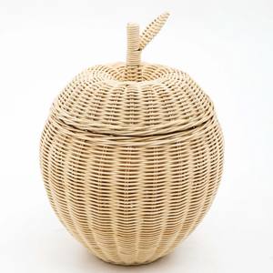 Cesta de Mimbre Tejida a Mano con Diseño en Forma de Manzana, Cesta Contenedora de Alta Venta para Organización - Product Image 5