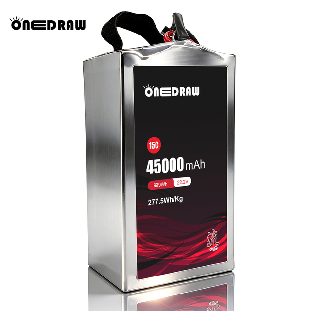 45000mAh 22.2V 6S Semi-Solid State Battery 15C for Agriculture Drone Sprayer UAV High Capacity Fast Charging Long Flight Time