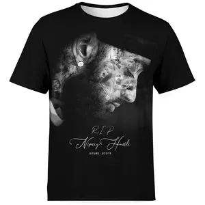 Gratis Verzending Hoge Kwaliteit T-Shirts 3d Mannen Kleding Hip Pop Top Hot Sales Nipsey Hussle T Shirts