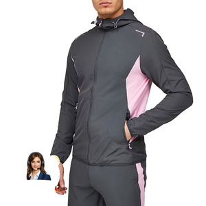 Ensemble de survêtement d'hiver pour homme, personnalisé avec logo imprimé, coupe classique, en nylon, coupe-vent élastique, pour l'entraînement et le jogging - Product Image 3