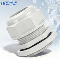 Prensaestopas de nailon impermeable IP69 PG7 de plástico PA66, negro/gris, de bajo voltaje para protección de cableado industrial