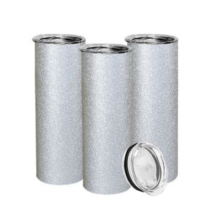 High Quality DIY Heat Press <b>Printing</b> 20oz Blank Sublimation Vacuum Insulated Glitter Powder <b>Coffee</b> Tumbler Mug Cup with Straw - Product Image 1