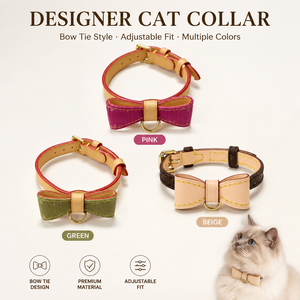Designer Cat <b>Collar</b> Adjustable Bow Tie Cat <b>Collar</b> Denim Bow <b>Pet</b> Accessories Ready Stock - Product Image 2