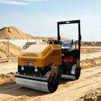 LIONDI Promotion : Rouleau compresseur vibrant à double tambour 1, 2 ou 3 tonnes avec buse de pulvérisation d'eau, pour asphalte et compactage de sols, avec garantie