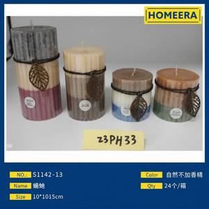 Caja al por mayor de 36 velas decorativas de colores mezclados D7xH15cm para la decoración del hogar - Product Image 1