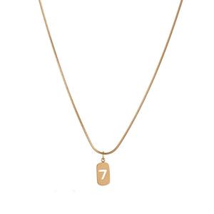 Collares con Dijes Modernos 2026, Joyería Minimalista, Acero Inoxidable 316L, Chapado en Oro PVD de 18k, Collar con el Número Siete para Mujer - Product Image 6