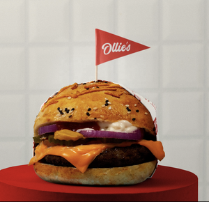 Одноразовый дизайн гамбургера, логотип гамбургера, флаг, палочка, пищевая этикетка для украшения - Product Image 1