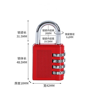 <b>Combination</b> Pad Lock Zinc Alloy 33mm Length 28mm Width 14mm Thickness 3 Digit Dial Mechanical Lock For Gym Cabinet Luggage - Product Image 4