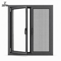 Ventana Abatible de Aluminio de Seguridad con Malla Protectora Integrada, Sistema de Ventanas Residenciales de Alta Calidad