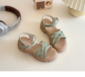 Chaussures pour enfants, nouvelles sandales d'été pour filles, style princesse, douces et élégantes, à semelle épaisse, style romain - Product Image 4