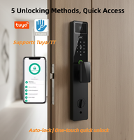 Cerradura Inteligente Tuya con Huella Dactilar, RFID, Contraseña Digital, Entrada sin Llave para Puerta de Madera, Aluminio y Acero Inoxidable con Aplicación y Tarjeta de Memoria