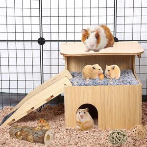 Piccolo animale letto in legno criceto casa inverno Pet mobili per gatti pollo vivere stile elegante all'aperto per soggiorno - Product Image 2