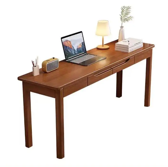 Volledig Massief Houten Smal Bureau Voor Thuisgebruik 40/45Cm Breed Kantoor Computer Bureau Werkstation Kleine Thuis Studie Tafel En Stoelen