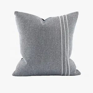 Modern moda minder kılıfı dekoratif Polyester boya kumaş yastık kılıfı için kanepe kanepe gri renk minder örtüsü