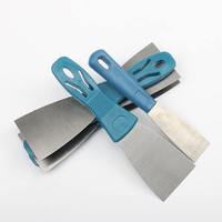 Spatule de nettoyage industrielle en acier inoxydable miroir à manche en plastique, épaisse, pour mastic, vente directe usine