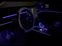 Kit d'éclairage intérieur ambiant LED RGB 12V pour portières de voiture, zone des pieds, garniture de siège, haut-parleur, contrôle par application WeChat, Tesla Model 3 2021-2022