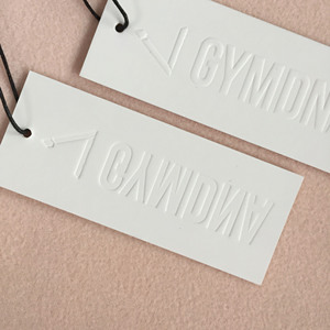 친환경 맞춤형 엠보싱 디보싱 브랜드 로고 화이트 종이 행택 끈 포함 의류용 - Product Image 4