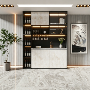 Armoire modulaire murale complète BALOM Classic Simple, <span class=keywords><strong>casier</strong></span> à manteaux personnalisé pour entrée et station de bar à <span class=keywords><strong>vin</strong></span> domestique - Product Image 5