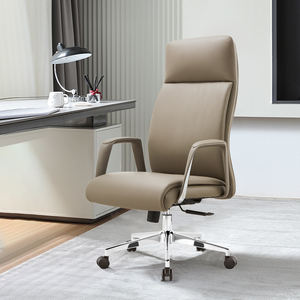 Silla Giratoria Ergonómica Profesional, Silla de Oficina Ejecutiva de Cuero PU para Jefe, Función de Inclinación, Base Resistente - Product Image 1