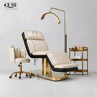 Lit de beauté de luxe pour spa facial avec mécanisme de levage électrique, 3 moteurs, design pliable, table de massage électrique pour usage en salon