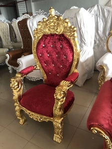 Foshan โรงงาน <span class=keywords><strong>Royal</strong></span> Regal <span class=keywords><strong>King</strong></span> บัลลังก์ <span class=keywords><strong>King</strong></span> และ Queen Gold สีแดง Pedicure เก้าอี้สำหรับงานแต่งงาน - Product Image 3