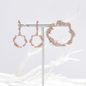 الفاخرة مجوهرات الأزياء جولة مكعب الزركون النساء 925 فضة أقراط اللؤلؤ - Product Image 4