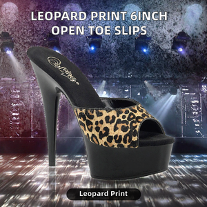 Sandalias de Plataforma con Estampado de Leopardo, Punta Abierta, Tacón de Aguja, Zapatos de PU Tipo Mule para Discoteca, Club, Fiesta - Product Image 2