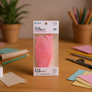 ILAN Pluma 14Cm Colore Rosa 6 Pezzi Decorazioni in Piume per Artigianato - Product Image 2