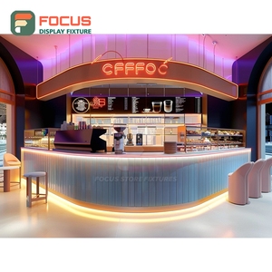 Modern Coffee Display Cabinet Glass Front Merchandise <b>Shelf</b> Matte Wood Cafe Display Cabinet - Product Image 5