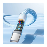 Câble de données USB à charge rapide 100W en nylon tressé d'origine, câble de données en cuivre pur 480Mbps en alliage audacieux pour téléphone portable Iphone