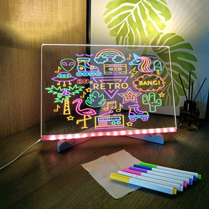 Sản phẩm mới Acrylic bảng tin trẻ em của bảng vẽ trong suốt huỳnh quang LED Đèn nền xóa được DIY bảng tin - Product Image 3