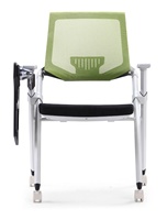 Chaise d'étudiant moderne avec base en fer Chaise de conférence en cuir de nouveau design Chaise de bureau Shenzhen pliable empilable en tissu maillé