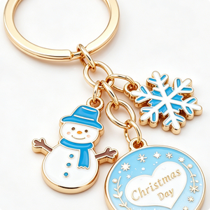 Llavero de Aleación de Zinc Navideño con Colgante de Muñeco de Nieve y Copo de Nieve, Estilo de Dibujos Animados, Regalo de Recuerdo - Product Image 5