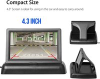 Mini Pantalla de Monitor plegable Digital de 4,3 pulgadas para coche, camión, vehículo, vista trasera, Kits de estacionamiento inverso, pantalla LCD