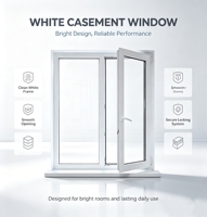 Fenêtre à battant en aluminium à double vitrage anti-ouragan standard avec verre Low-E