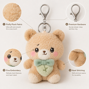 Porte-clés en peluche monstre mignon, jouets en peluche ours, porte-clés personnalisé <span class=keywords><strong>Kawaii</strong></span>, clip <span class=keywords><strong>dessin</strong></span> animé, peluches douces, <span class=keywords><strong>cadeau</strong></span> pour enfants - Product Image 3