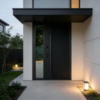 Portes pivotantes extérieures en aluminium de haute qualité Grandsea, modernes et durables pour l'entrée de villa, avec grille et fenêtre latérale