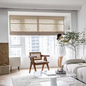 Bắc Âu cổ điển Rèm Roman Linen bông Linen bay cửa sổ Rèm cửa cho ban công phòng ngủ bán mất điện với khách sạn bệnh viện sử dụng - Product Image 5