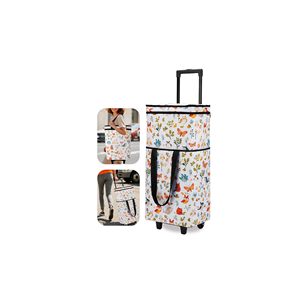 Customized Travel Shopping <b>Bag</b> Large Capacity <b>Foldable</b> Luggage <b>Bag</b> with Rod Multifunctional Trolley for Supermarket Shopping - Product Image 1