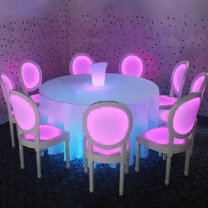 Amazon yeni ürün RGB 16 renk değişen ışık modern led yemek sandalyeleri ve masa