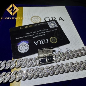 <b>VVS</b> moissanite cuban <b>chain</b> 10mm <b>VVS</b> Clarity moissanite cuban <b>chain</b> silver - Product Image 5