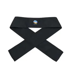 Bandeau de tradition <span class=keywords><strong>Hachimaki</strong></span> japonais en coton personnalisé noir bandeau de karaté - Product Image 1