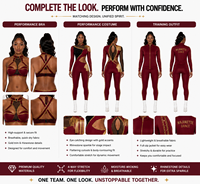 Ensemble d'uniforme de majorette HBCU personnalisé, combinaison bordeaux à franges dorées avec épaulettes, tenue d'entraînement, veste de préchauffage et leggings