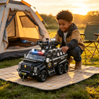 Ensemble de jouets de voiture de police électrique pour enfants, personnalisé en usine, avec figurine miniature, lumières et sons, pour jeu d'imitation