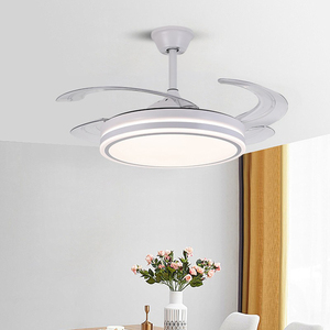 พัดลมเพดานควบคุมระยะไกลอัจฉริยะ, ไฟตกแต่งบ้านสีทองติดห้องนั่งเล่นโคมไฟพัดลมติดเพดานควบคุมระยะไกล - Product Image 2