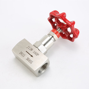 Válvula de Aguja de Acero Inoxidable 304 J13W-160P DN6-50, Válvula de Cierre Manual de Alta Presión con Rosca Interna y Manómetro - Product Image 1