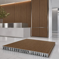 Panneau en aluminium nid d'abeille à grain de bois brun noyer personnalisé pour la décoration intérieure