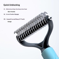 Brosse de toilettage double face pour animaux de compagnie, outil démêlant et anti-chute pour chiens à poils longs, vente en gros