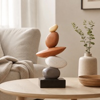 Sculpture de table en résine effet grès coloré, pierre Feng Shui pour la décoration du salon et du bureau, vente en gros de décoration intérieure